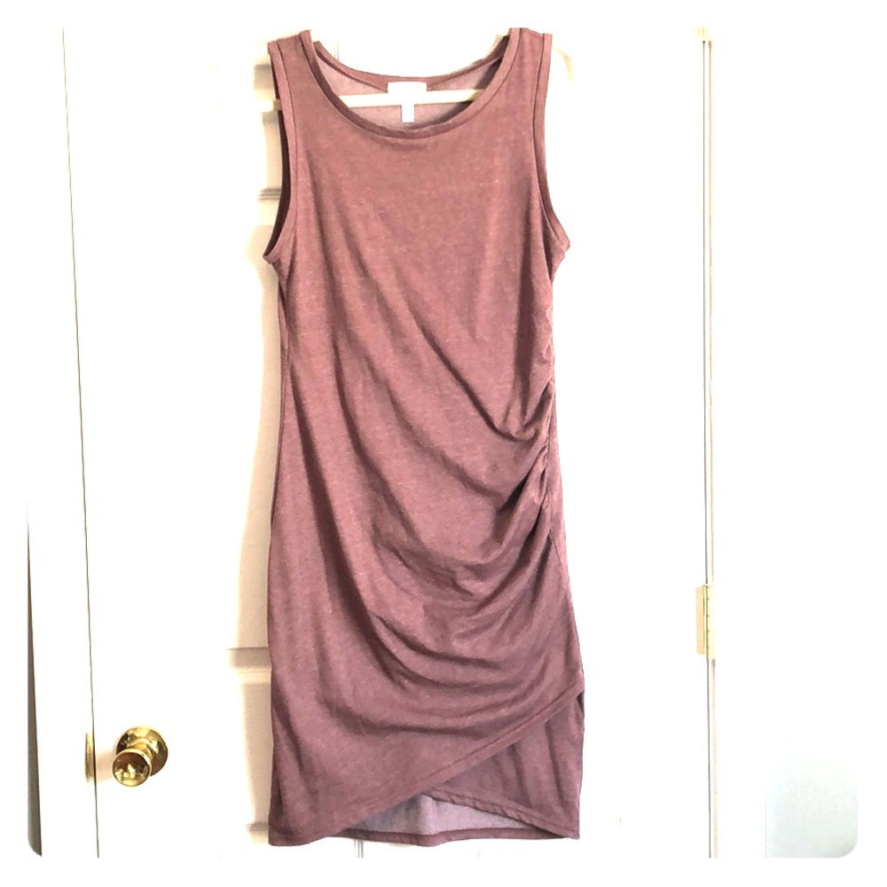 Leith ruched dress maroon
